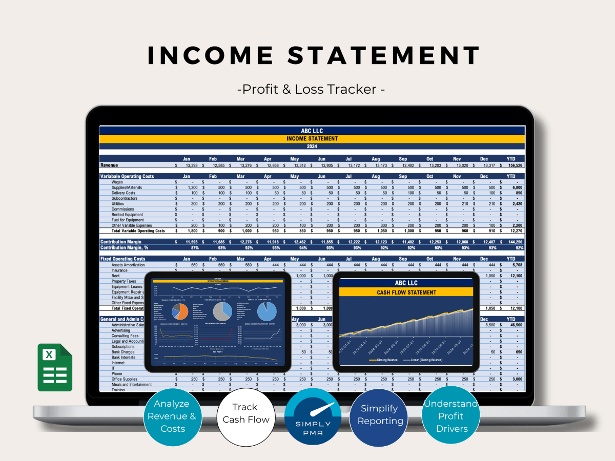 Automated Income Statement Template for Small&nbsp;Business