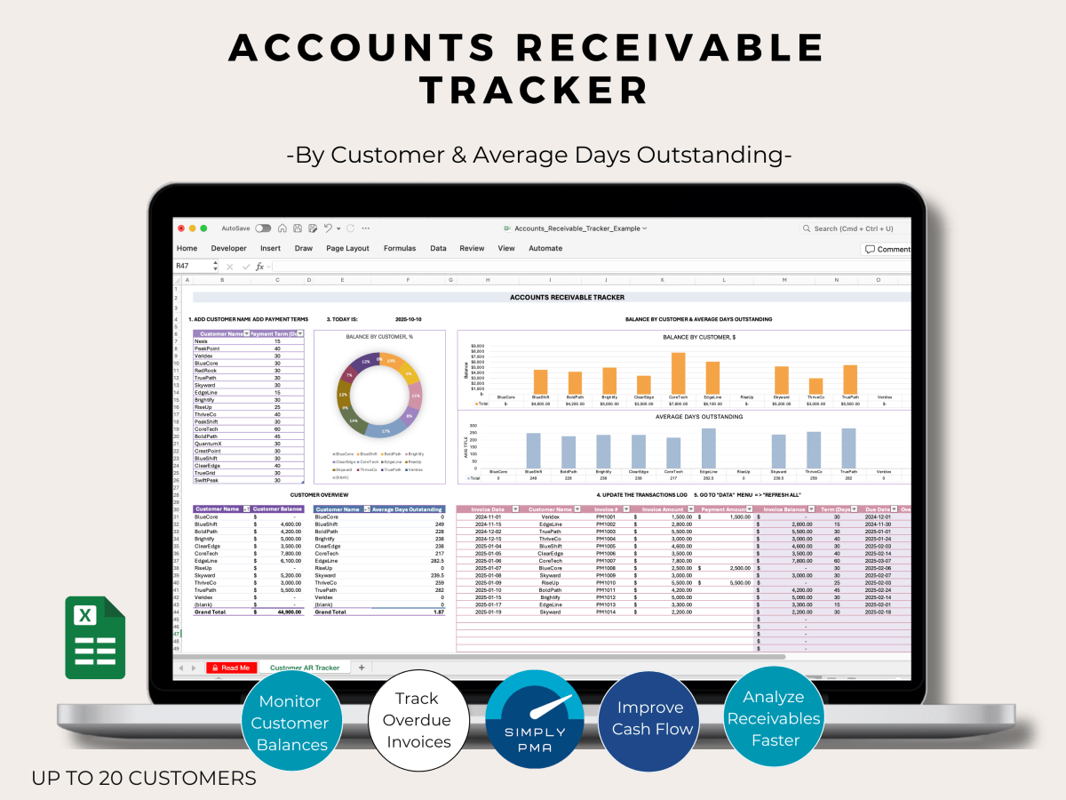 Excel Accounts Receivable Tracker for Small&nbsp;Businesses